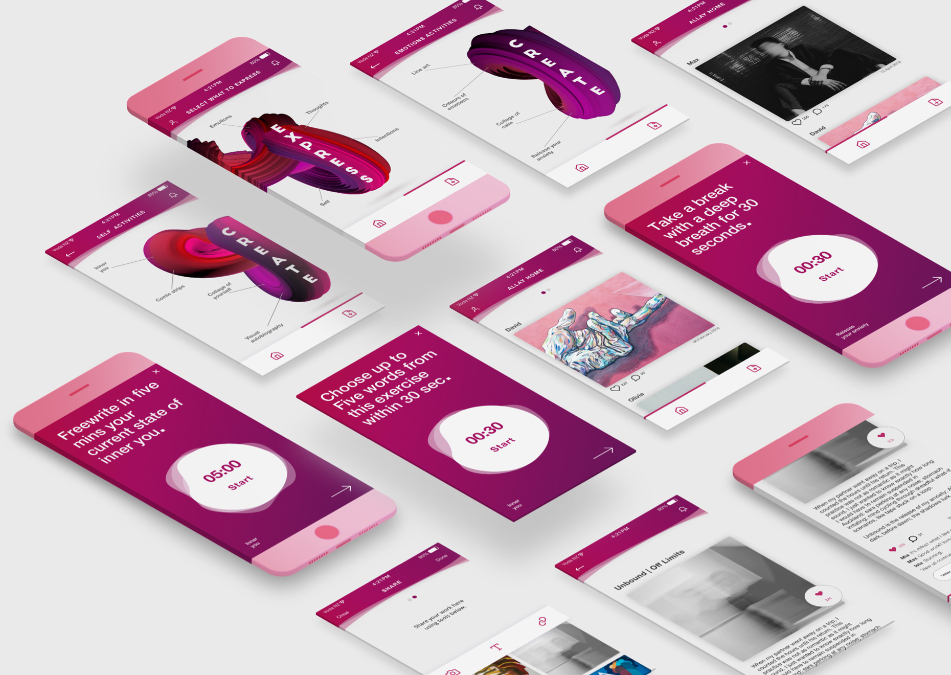 App screens